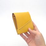 右利き 左利き きはだ染め革のミニ財布【chotof/ちょとふ】