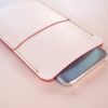 機種別サイズで仕立てる革のスマホケース【spot/すぽっと】花いろ 桜色 春色 ベージュピンク 手縫い 手作り Android iPhone各種 全機種対応
