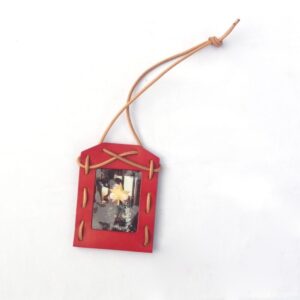 【手作りキット】草木染め革丨パスケース&チェキフレーム【nuː/ぬー】すおう染め 写真 カード 定期