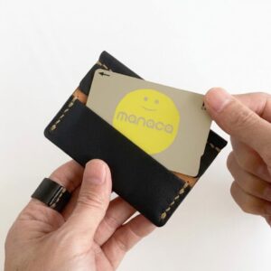 草木染め革丨薄型カードケース【quint/くいんと】ログウッド染め 手縫い 手染め 手作り