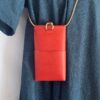 Smartphone Shoulder Bag using Sappan Wood(すおう) Dyed Leather 【tottu/とっつ】 