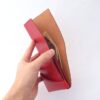 すおう染め革のミニ財布【chotof/ちょとふ】#右利き用 #草木染めレザー #手縫い - シ